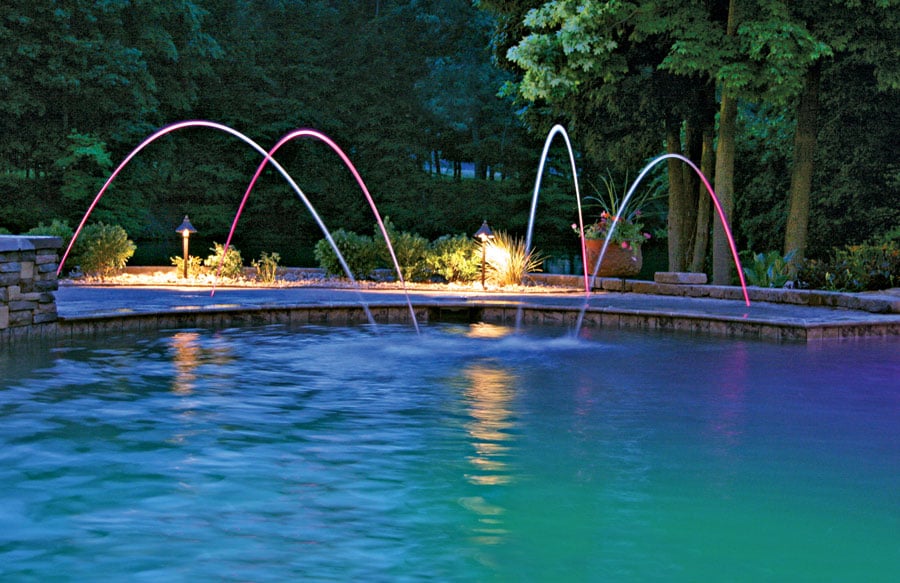 Pool water features