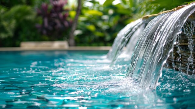 Swimming pool water features